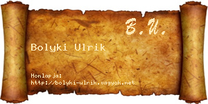 Bolyki Ulrik névjegykártya